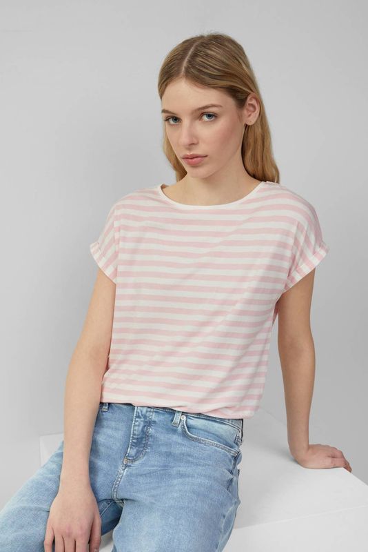 Los gesneden T-shirt van modalmix, Oudroze, S