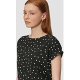 T-shirt - Los Gesneden - Zwart - Modalmix - All-over Patroon