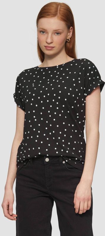 T-shirt - Los Gesneden - Zwart - Modalmix - All-over Patroon