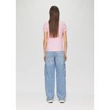 QS - T-shirt - Roze - Katoen - Met Print Op Voorzijde