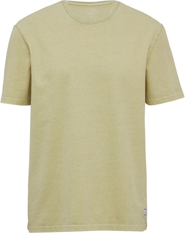 QS - Shirt - Kaki - Jersey - Ronde Hals - Kwartmouw