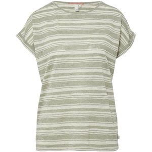 Gestreept Shirt - Apricot Stripe - Viscosemix - Ronde Hals - Korte Mouwen