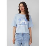 Q/S by s.Oliver - T-shirt - Lichtblauw - Regular Fit - Korte Mouwen