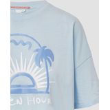 Q/S by s.Oliver - T-shirt - Lichtblauw - Regular Fit - Korte Mouwen