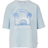 Q/S by s.Oliver - T-shirt - Lichtblauw - Regular Fit - Korte Mouwen