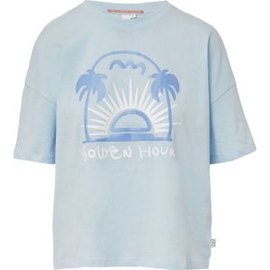 Q/S by s.Oliver - T-shirt - Lichtblauw - Regular Fit - Korte Mouwen