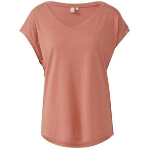 Q/S designed by - T-shirt - Kaki - Met V-hals - Korte Mouwen - Regular Fit