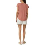 Q/S designed by - T-shirt - Kaki - Met V-hals - Korte Mouwen - Regular Fit