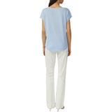 Q/S designed by - T-shirt - Kaki - Met V-hals - Korte Mouwen - Regular Fit