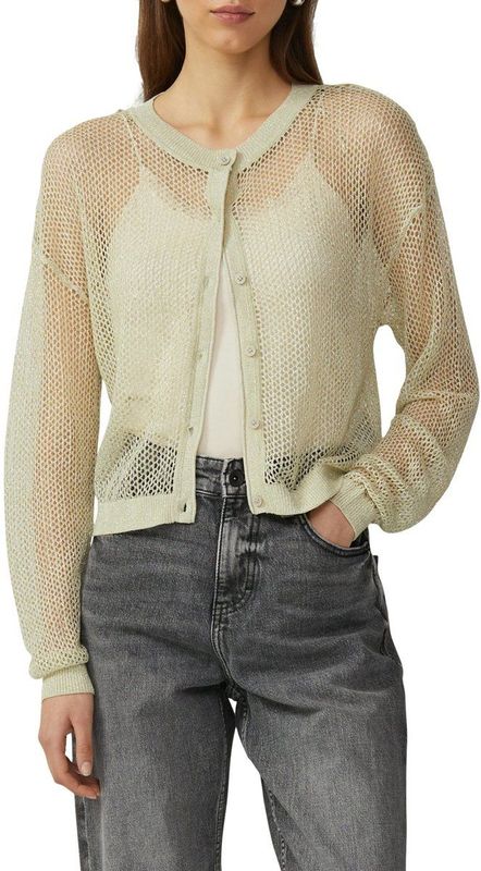 QS - Gebreid Vest - Champagne - Knitwear - Lange Mouw