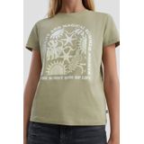 Q/S designed by - T-shirt - Kaki - Met Print