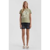 Q/S designed by - T-shirt - Kaki - Met Print