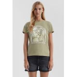 Q/S designed by - T-shirt - Kaki - Met Print