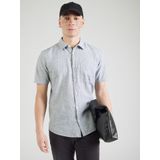 Overhemd - Linnenmix - Blauw - Relaxte Pasvorm