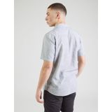 Overhemd - Linnenmix - Blauw - Relaxte Pasvorm