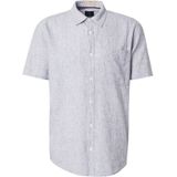 Overhemd - Linnenmix - Blauw - Relaxte Pasvorm