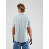 Overhemd - Linnenmix - Blauw - Relaxte Pasvorm