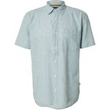 Overhemd - Linnenmix - Blauw - Relaxte Pasvorm