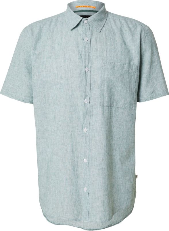 Overhemd - Linnenmix - Blauw - Relaxte Pasvorm
