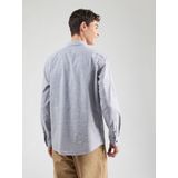 QS Overhemd  donkerblauw / wit