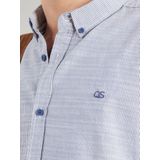 QS Overhemd  donkerblauw / wit