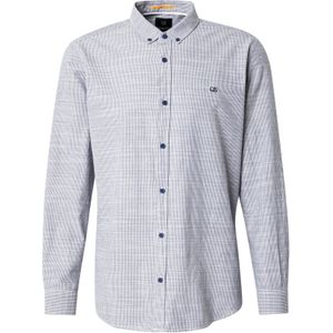 QS Overhemd  donkerblauw / wit