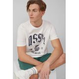 QS Shirt  ecru / donkerblauw