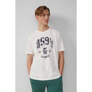 QS Shirt  ecru / donkerblauw