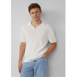 QS - Trui - Lichtbeige - Knitwear - Polokraag - Kwartmouw