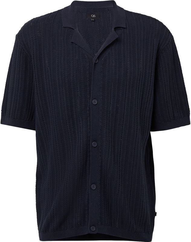 Q/S by s.Oliver - Casual Overhemd - Donkerblauw - 100% Katoen - Regular Fit, Korte Mouwen