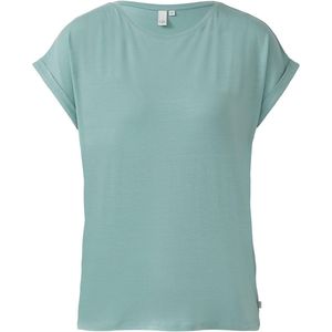 QS - Shirt - Lichtblauw - Effen - Kwartmouw - Losse Pasvorm