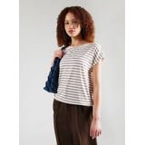 T-shirt - Loose-fit - All-over Print - Gestreept Patroon