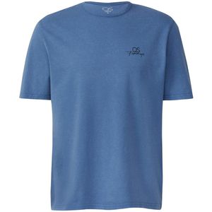 T-shirt - Jersey - Ronde Hals - Kwartmouw - Logoprint - Gewassen Effect