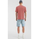 QS - Shirt - Abrikoos - Kwartmouw - Ronde Hals - Effen