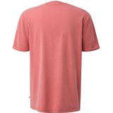 QS - Shirt - Abrikoos - Kwartmouw - Ronde Hals - Effen