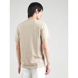 QS - Shirt - Lichtbeige - Kwartmouw - Ronde Hals - Normale Pasvorm