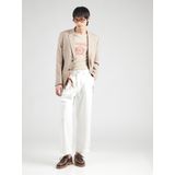 QS - Shirt - Lichtbeige - Kwartmouw - Ronde Hals - Normale Pasvorm