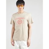 QS - Shirt - Lichtbeige - Kwartmouw - Ronde Hals - Normale Pasvorm