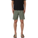 Overhemd - Lässiges Stehkragenhemd - Groen - Leinenmix