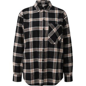 QS - Blouse - Lichtbeige / Rood Gemêleerd / Zwart - Klassieke Blouse