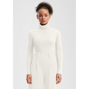 QS - Shirt - Ecru - Jersey - Lange Mouw - Normale Pasvorm