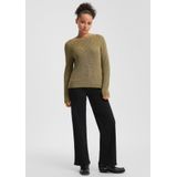 QS - Trui - Olijfgroen - Gebreid - Lange Mouw - Normale Pasvorm
