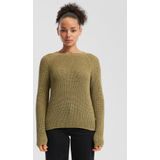 QS - Trui - Olijfgroen - Gebreid - Lange Mouw - Normale Pasvorm