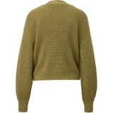 QS - Gebreid Vest - Olijfgroen - V-hals - Lange Mouw