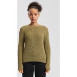 QS - Trui - Olijfgroen - Gebreid - Lange Mouw - Normale Pasvorm