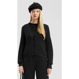 QS - Gebreid Vest - Zwart - V-hals - Lange Mouw - Normale Pasvorm