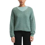 QS - Trui - Grijs - Jade Groen - Knitwear - V-hals - Lange Mouw