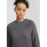 QS - Trui - Donkergrijs - V-hals - Lange Mouw - Normale Pasvorm