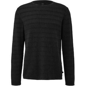 QS - Trui - Zwart - Geribbeld Gebreid - Lange Mouw