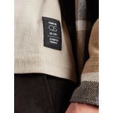 QS - Shirt - Beige - Lange Mouw - Henley Hals - Normale Pasvorm